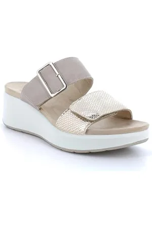 Enval D.Caterina ENVAL, Sandali con Zeppa Donna, Platino-Beige, 40 EU