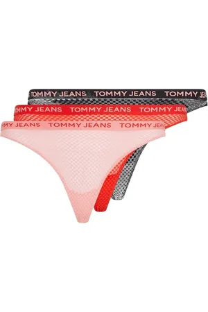 Tommy Hilfiger Perizomi Confezione da 3 Donna con Pizzo, Multicolore (Blck/Hot Heat/Tickled Pink), XL