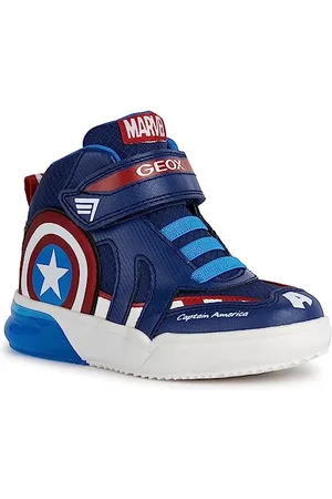 Geox J Grayjay Boy, Scarpe da Ginnastica, Marina Rossa, 35 EU