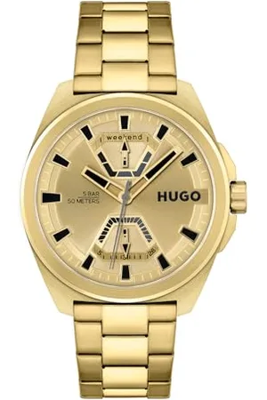HUGO BOSS Orologio Analogico Multifunzione al Quarzo da Uomo Collezione #EXPOSE con Cinturino in Acciaio Inossidabile di Colore Dorato - 1530243