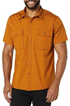 Amazon Camicia Multiuso con Due Tasche a Maniche Corte vestibilità Aderente (in precedenza Goodthreads) Uomo, , XS