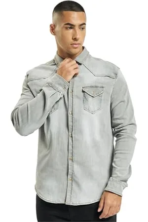 Brandit Riley Denim Shirt Long Sleeve, Uomo, , 3XL