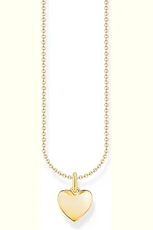 Thomas Sabo Collana con ciondolo a forma di cuore in argento placcato oro KE2234-413-39, misura unica, Argento sterling, Nessuna pietra preziosa