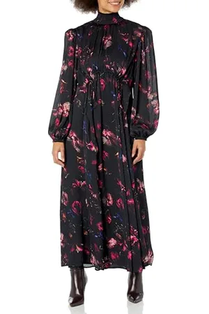 THE DROP Abito lungo da Donna, Collo a Lupetto Stampa Floreale, Nero, by @karenbritchick, XL