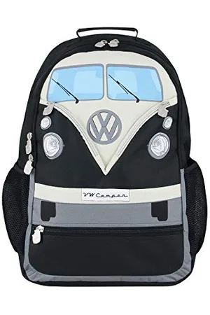 Brisa VW Collection - Volkswagen Zaino retrò casual con porta PC, per scuola/lavoro/outdoor, Campervan T1 Bus design (Fronte Bus/ /30 L/Grande)