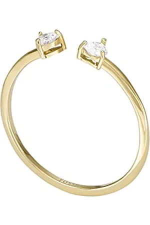 Fossil Anello Da Donna Sadie, Larghezza: 3,55 mm, Altezza: 3,55 mm Anello In Acciaio Inossidabile Dorato, JF04359710