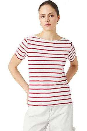 Koton Maglietta a Maniche Corte Scoop Neck T-Shirt, (4s1), XL Donna