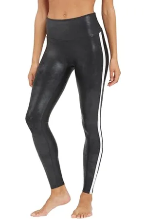 Spanx Faux Leather Stripe Legging, Leggings con Riga sui Fianchi Donna, , L