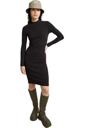 G-Star Donna Ergonomic Slim Rib Dress, (dk black D25034-D702-6484), XL