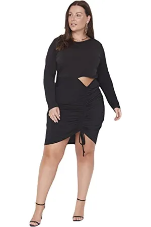Trendyol Mini Smock Fitted Plus Size Dress Vestito, , XXXL Donna