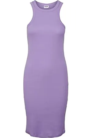 Noisy May Nmmaya S/L Halter Neck Dress Vestito, , S (Pacco da 12) Donna