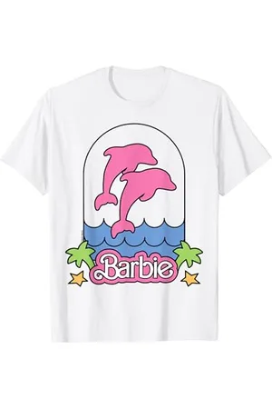 Barbie Logo Delfini Rosa Maglietta