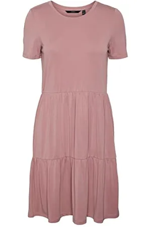 VERO MODA Vmfilli Calia SS Short Dress Ga Noos Vestito, Nostalgia Rose, L Donna
