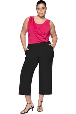 Fiorella rubino : Pantaloni Cropped in Jersey Curvy Size Stagione Primavera Estate 2024.