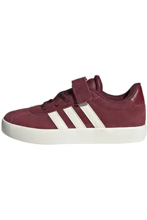 adidas VL Court 3.0 Hook And Loop Shoes Kids, Scarpe Unisex-Bambini, Shadow Red/off White/Cloud White, 35 EU