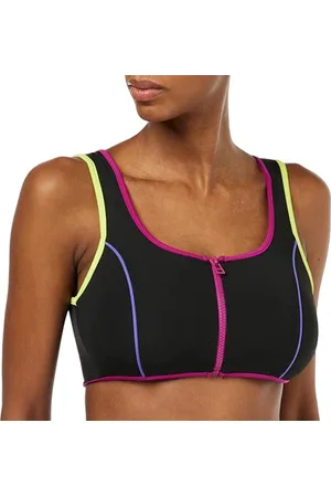 Koton Cup Zipper Detail Sports Bra Slim Fit Striped, Reggiseno