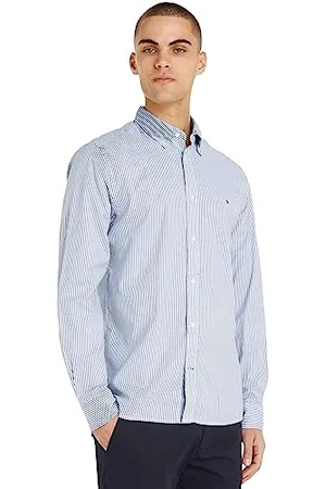 Tommy Hilfiger Camicia Uomo Core 1985 Flex Oxford Maniche Lunghe, Multicolore (Carbon Navy/White), M