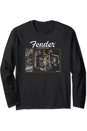 Fender Stratocaster Guitar Diagram Maglia a Manica
