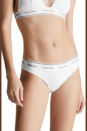Calvin Klein Slip Bikini con Fascia Donna con Logo, (Pvh Classic White), XS