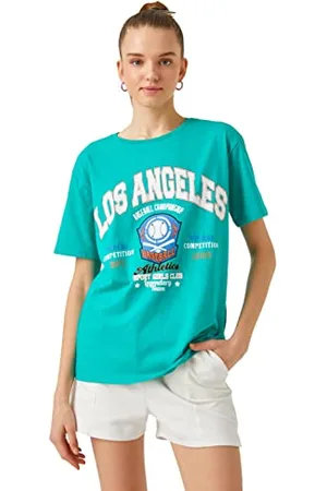 Koton Maglietta a Maniche Corte con Stampa T-Shirt, (181), M Donna