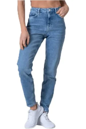 Pieces® Pcleah Mom HW Ank Lb110-ba/noos, Jeans Slim Donna, (Light Blue Denim), W27 (Taglia Produttore: Small)