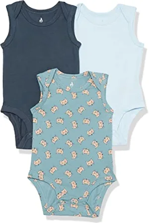 Amazon Body Senza Maniche in Jersey di Cotone Elasticizzato (precedentemente Amazon Aware) Unisex Bimbi, Pacco da 3, , 6-9 Mesi