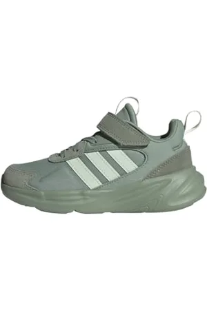 adidas OZELLE Shoes Kids, Scarpe da Corsa, Silver Green/Linen Green/off White, 38 2/3 EU