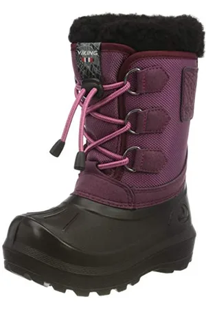Viking Istind Stivali da Neve Unisex-Bambini, Rosa(Dark Pink/Black), 23 EU