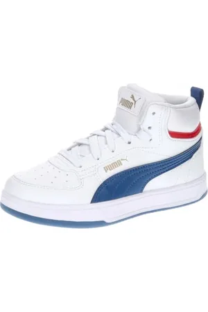 PUMA Caven 2.0 Mid Ps, Scarpe da ginnastica Unisex - Bambini e ragazzi, White Clyde Royal Gold, 30.5 EU