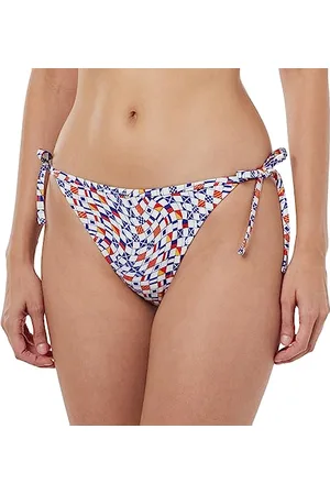 Tommy Hilfiger Tommy Jeans Perizoma Bikini Donna String Side Tie Print Sportivo, Multicolore (Flag Wave Check Print), XL