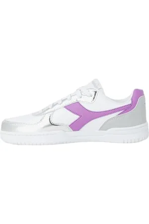 Diadora Raptor Low ODISSEA Wn, Scarpe da Ginnastica Donna, White/Mulberry, 36 EU