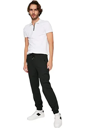 Trendyol Black Male Regular Fit Zipper Pockets Pantaloni della Tuta, M Uomini