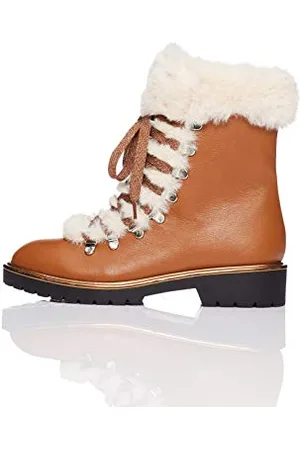 FIND FIND Fur Lined Hiker - Scarpe da Arrampicata Basse Donna, Marrone (Brown Brown), 40 EU