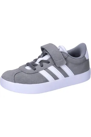 adidas VL Court 3.0 Hook And Loop Shoes Kids, Scarpe, Grey Three/Cloud White/Grey Two, 28.5 EU