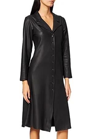 KENDALL + KYLIE KENDALL & KYLIE K&K W Vegan Leather Maxi Longsleeve Dress KKW353024 Vestito da Sera, Black, X-Large (Pacco da 8) Womens