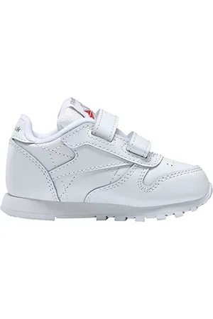 Reebok CL Lthr 2V, Sneaker Unisex-Bimbi 0-24, White/Carbon/VECBLU, 25.5 EU
