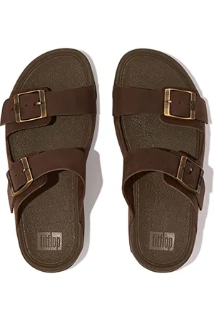 FitFlop Gogh Moc Mens Buckle Leather Slides, Sandali a Ciabatta Uomo, , 47 EU