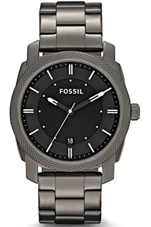 Fossil Orologio Machine da uomo, movimento al quarzo, cassa in acciaio inossidabile fumé da 42 mm con bracciale in acciaio inossidabile, FS4774