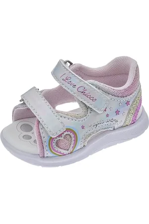 chicco Sandali con Doppio Velcro, Confortevoli, Leggeri, Flessibili e Traspiranti, Bambine e ragazze, Argento (3), 23 EU, Designed in Italy