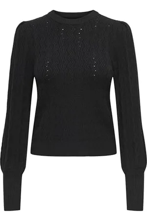 ONLY Onlkatia LS Struct Puff O-Neck CC Knt Maglione Lavorato a Maglia, , L Donna