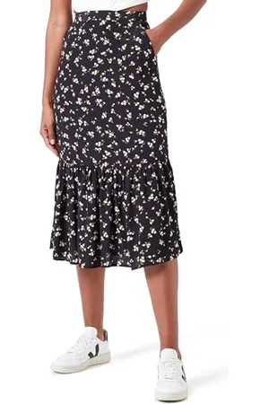 Tommy Hilfiger Gonna Donna Floral Ruffle Lunghezza Midi, (Spring Floral), XXL