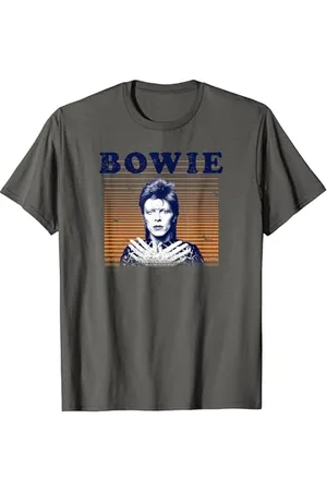 David Bowie Music Rock Orange Stripes Maglietta
