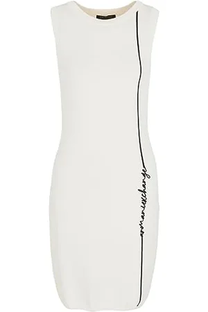 Armani Exchange Signature Logo Sleeveless Knit Mini Dress, , S Donna