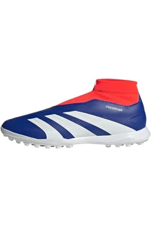adidas Predator League Laceless Football Boots Turf, Scarpe da Calcio Unisex-Adulto, Lucid Blue/Cloud White/Solar Red, 42 EU