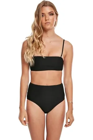 Urban classics Bikini Donna Mare, Bikini Donna a Due Pezzi, Slip a Vita Alta e Reggiseno a Fascia, Bikini o Verde, Taglie XS - XL