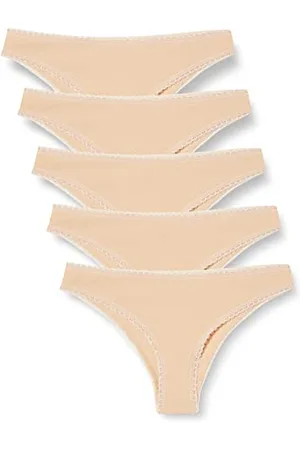 FM London Perizoma da donna, ad elevato contenuto di cotone, confortevole, dal design accattivante (confezione da 5), , 42