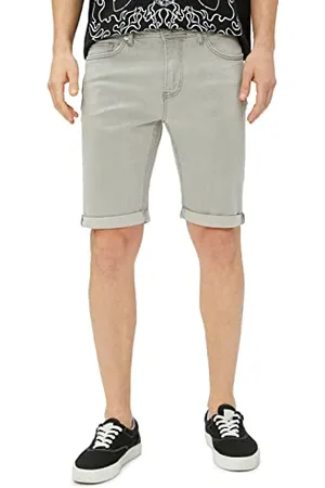 Koton Bermuda Jean Shorts Folded Detailed Slim Fit Buttoned Pantaloncini, (027), 37 Uomo