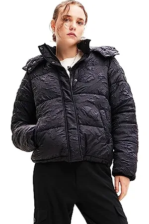Desigual Calgary Woman Woven Padded Short Overcoat, , XXL Donna