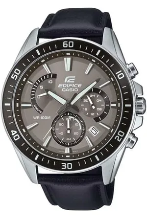 Casio Orologio Cronógrafo al Quarzo da Uomo con Cinturino in Pelle EFR-552L-5AVUEF