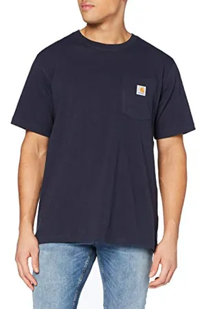 Carhartt Relaxed Fit Heavyweight Short-Sleeve K87 Pocket T-Shirt, Maglietta da lavoro Utility Uomo, (Navy), XL